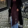 Asymmetrisches Bandeau-Midi-Kleid aus Tüll mit Spitzenbesatz