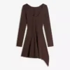 Asymmetrisches Minikleid mit langen Ärmeln und ausgestelltem Saum – Kleider und Overalls