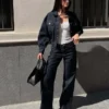 Baggy-Jeans mit mittlerer Leibhöhe