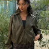 Ballonjacke aus Faux Leather Ballonjacke aus Faux Leather