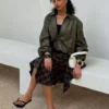 Ballonjacke aus Faux Leather Ballonjacke aus Faux Leather