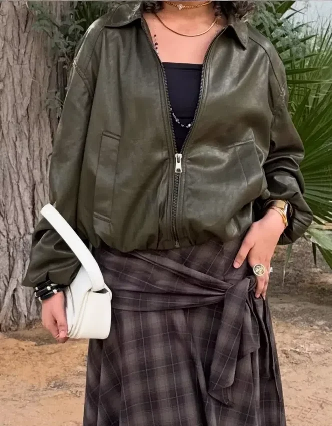 Ballonjacke aus Faux Leather Ballonjacke aus Faux Leather