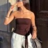 Bandeau-Top mit Bindeband vorne – #Bershkastyle – Damen Bandeau-Top mit Bindeband vorne – #Bershkastyle – Damen