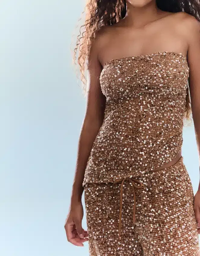 Bandeau-Top mit Pailletten Bandeau-Top mit Pailletten