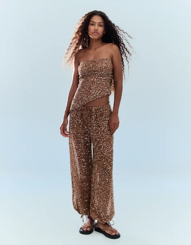 Bandeau-Top mit Pailletten Bandeau-Top mit Pailletten