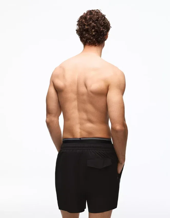 Bedruckte Badehose in Boxy-Fit-Passform mit doppeltem Bund – Accessoires – Herren Bedruckte Badehose in Boxy-Fit-Passform mit doppeltem Bund – Accessoires – Herren