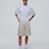 Bedruckte Bermudashorts aus Mesh Bedruckte Bermudashorts aus Mesh