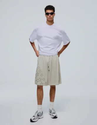Bedruckte Bermudashorts aus Mesh