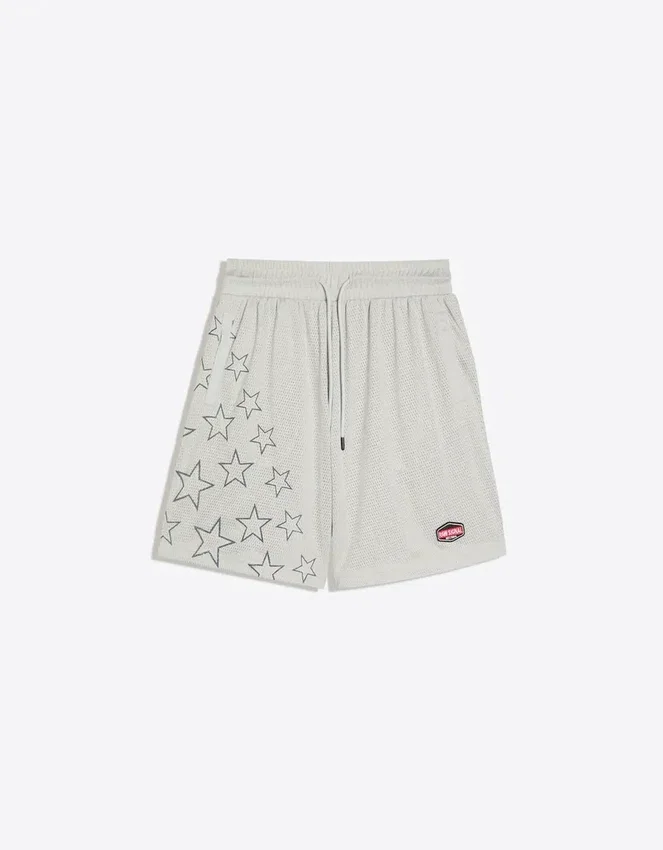 Bedruckte Bermudashorts aus Mesh Bedruckte Bermudashorts aus Mesh