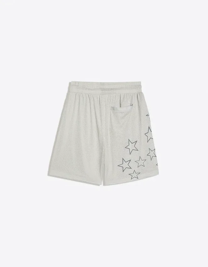 Bedruckte Bermudashorts aus Mesh Bedruckte Bermudashorts aus Mesh