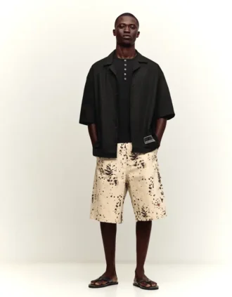 Bedruckte Bermudashorts mit weitem Bein – Herren