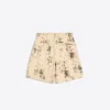 Bedruckte Bermudashorts mit weitem Bein – Herren