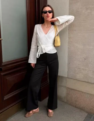 Bedruckte Crossover-Bluse
