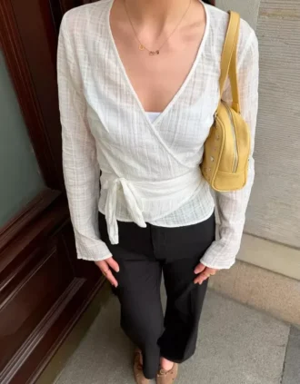 Bedruckte Crossover-Bluse