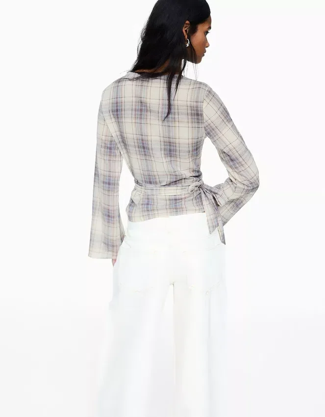 Bedruckte Crossover-Bluse Bedruckte Crossover-Bluse
