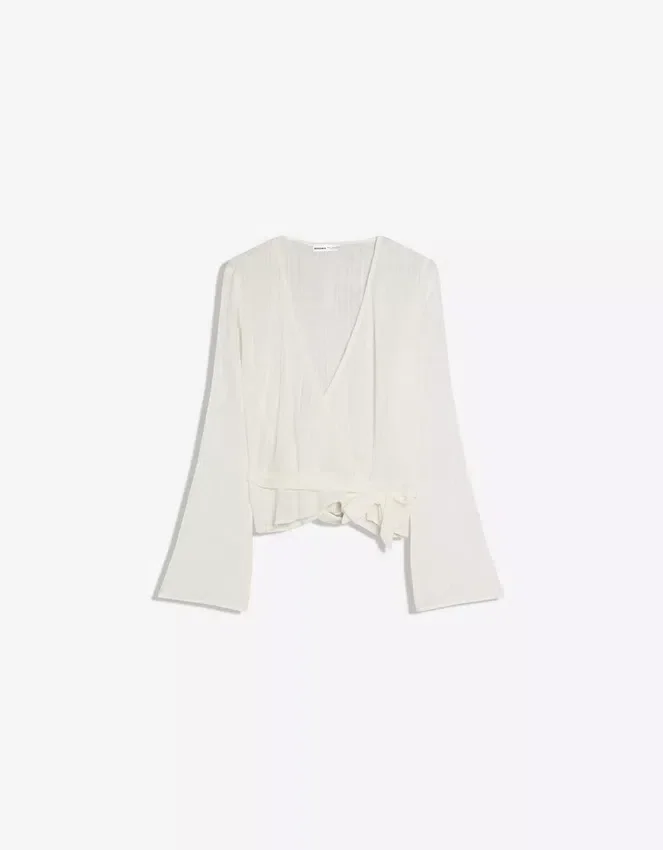 Bedruckte Crossover-Bluse Bedruckte Crossover-Bluse