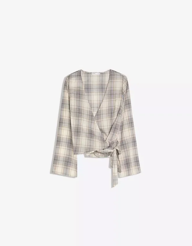 Bedruckte Crossover-Bluse Bedruckte Crossover-Bluse