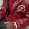 Bedruckte Faux Leather Bomberjacke Bedruckte Faux Leather Bomberjacke