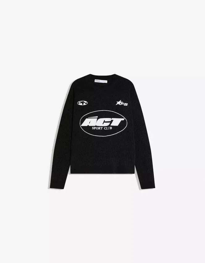 Bedruckter Chenille-Pullover mit Rundhalsausschnitt – Herren Bedruckter Chenille-Pullover mit Rundhalsausschnitt – Herren