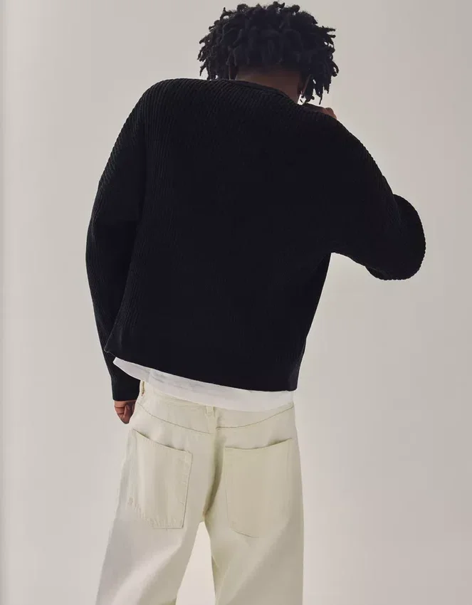 Bedruckter Chenille-Pullover mit Rundhalsausschnitt – Pullover und Strickjacken Bedruckter Chenille-Pullover mit Rundhalsausschnitt – Pullover und Strickjacken