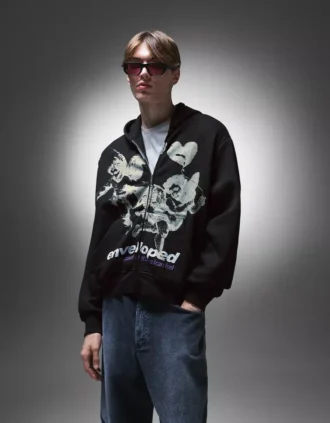 Bedruckter Hoodie mit Reißverschluss – Sweatshirts und Hoodies