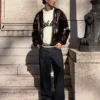 Bedruckter Sweater mit Frottee-Optik Bedruckter Sweater mit Frottee-Optik