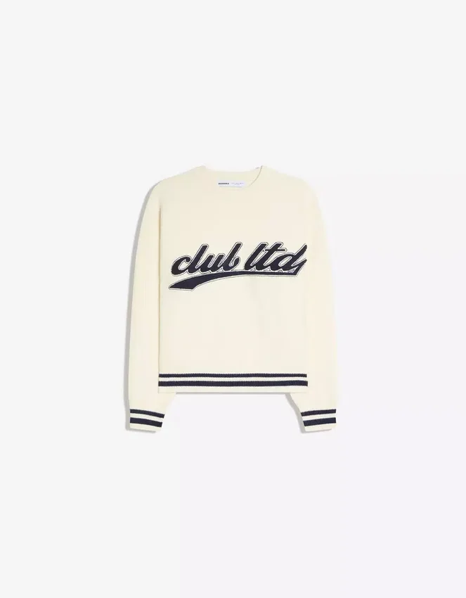 Bedruckter Sweater mit Frottee-Optik Bedruckter Sweater mit Frottee-Optik