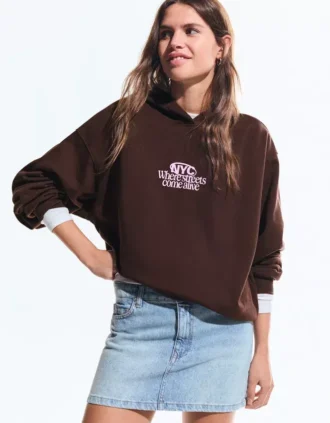 Bedrucktes Kapuzensweatshirt