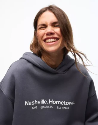 Bedrucktes Kapuzensweatshirt mit Kapuze – Tops und Bodys