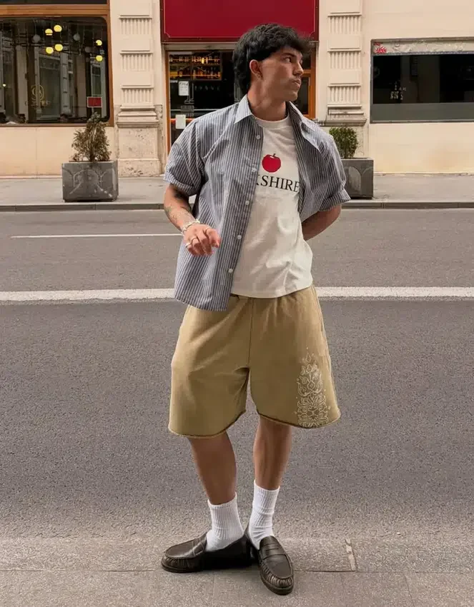 Bermudashorts mit Washed-Effekt Aries X Bershka Bermudashorts mit Washed-Effekt Aries X Bershka