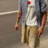 Bermudashorts mit Washed-Effekt Aries X Bershka Bermudashorts mit Washed-Effekt Aries X Bershka