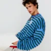 Bestickter, gestreifter Pullover in Boxy-Fit – Pullover und Strickjacken Bestickter, gestreifter Pullover in Boxy-Fit – Pullover und Strickjacken
