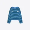 Bestickter, gestreifter Pullover in Boxy-Fit-Passform Bestickter, gestreifter Pullover in Boxy-Fit-Passform
