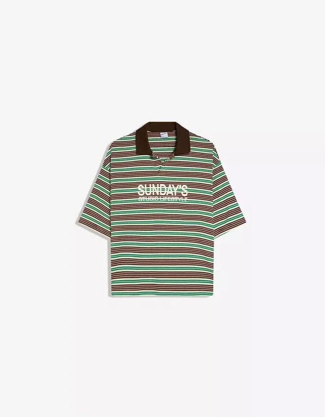 Besticktes gestreiftes Kurzarm-Poloshirt – T-Shirts und Poloshirts Besticktes gestreiftes Kurzarm-Poloshirt – T-Shirts und Poloshirts