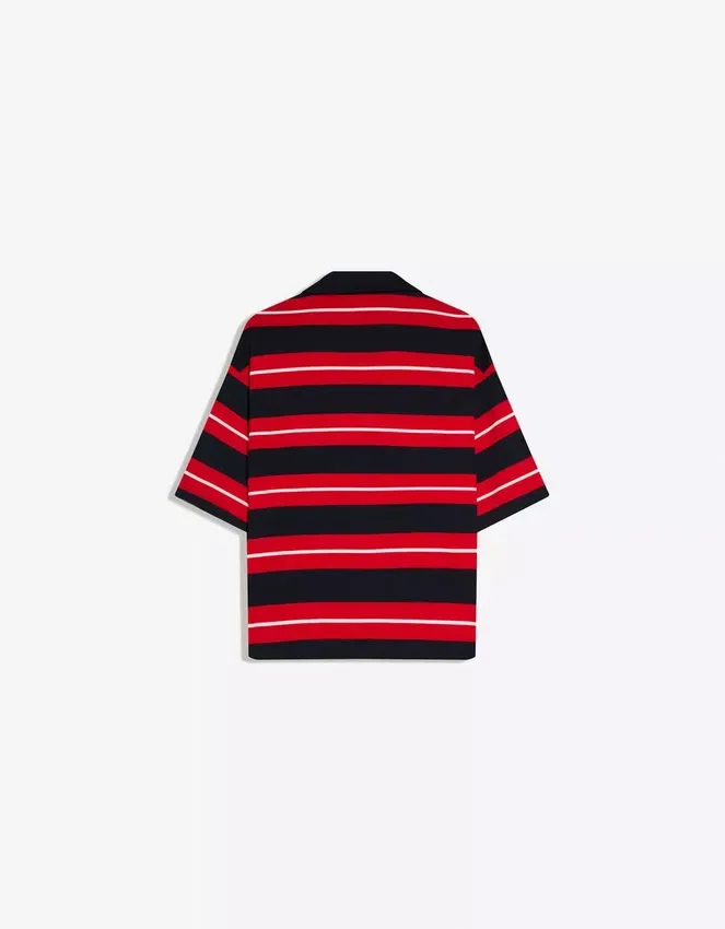 Besticktes gestreiftes Kurzarm-Poloshirt – T-Shirts und Poloshirts Besticktes gestreiftes Kurzarm-Poloshirt – T-Shirts und Poloshirts