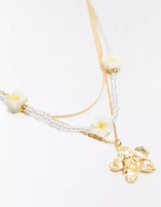 Blumenhalsketten-Set
