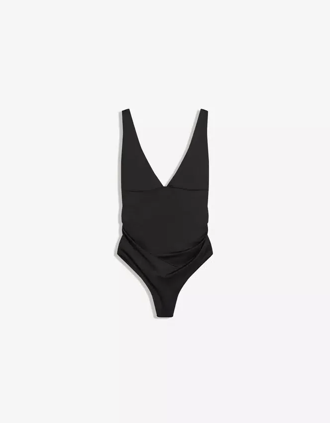 Bodysuit mit gerafften Trägern Bodysuit mit gerafften Trägern