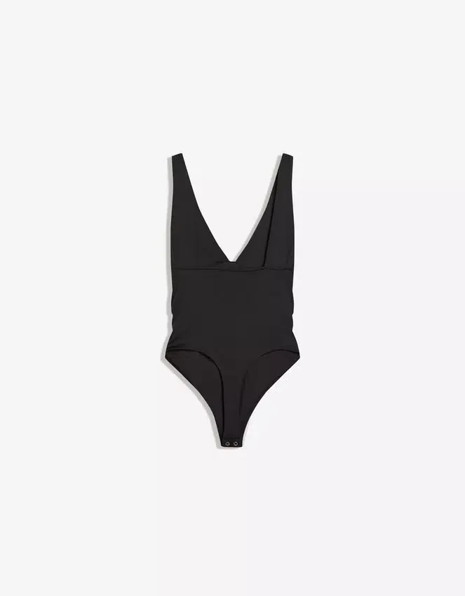 Bodysuit mit gerafften Trägern Bodysuit mit gerafften Trägern