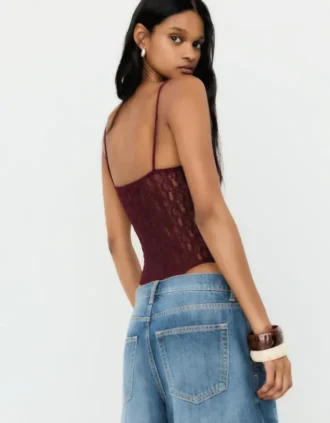 Bodysuit mit Spitzen-Trägern