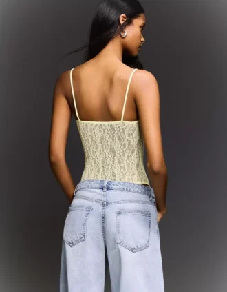 Bodysuit mit Spitzen-Trägern