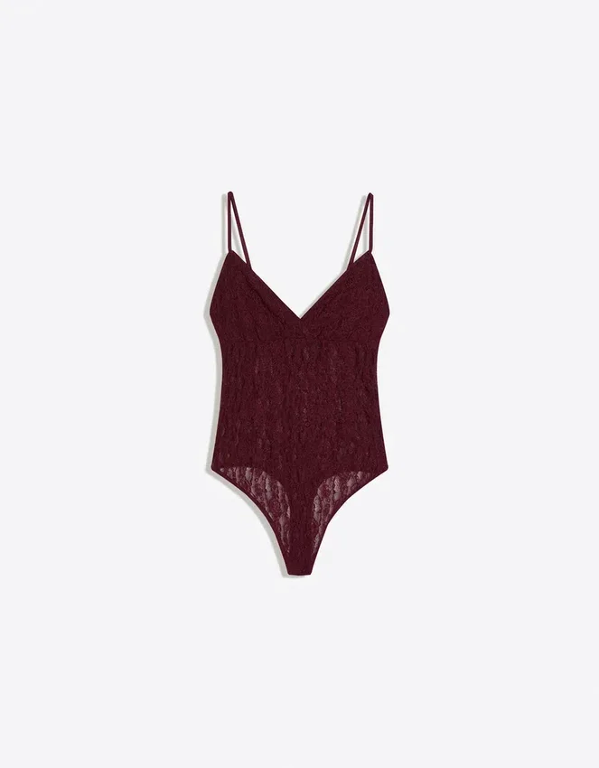 Bodysuit mit Spitzen-Trägern Bodysuit mit Spitzen-Trägern