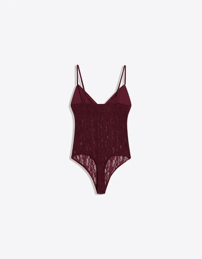 Bodysuit mit Spitzen-Trägern Bodysuit mit Spitzen-Trägern