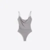 Bodysuit mit Trägern und Drapierung