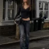 Bootcut-Jeans mit niedriger Leibhöhe und Patten Bootcut-Jeans mit niedriger Leibhöhe und Patten