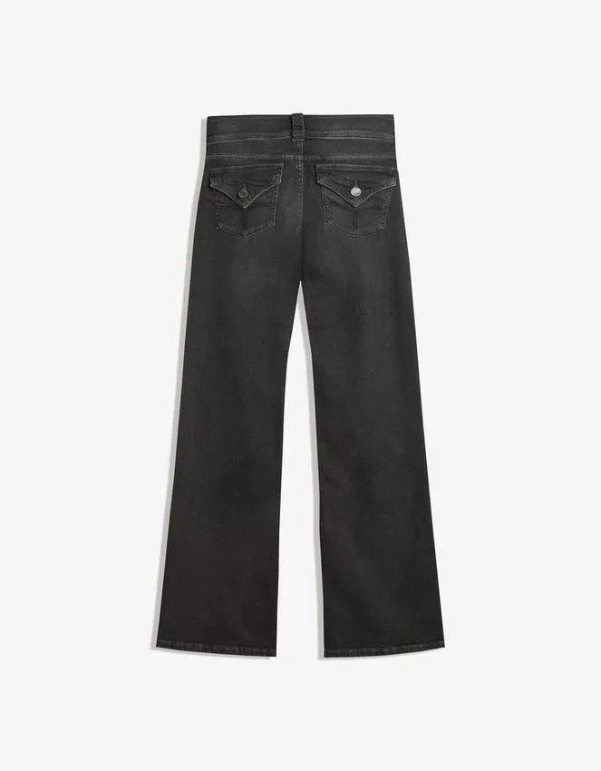 Bootcut-Jeans mit niedriger Leibhöhe und Patten Bootcut-Jeans mit niedriger Leibhöhe und Patten