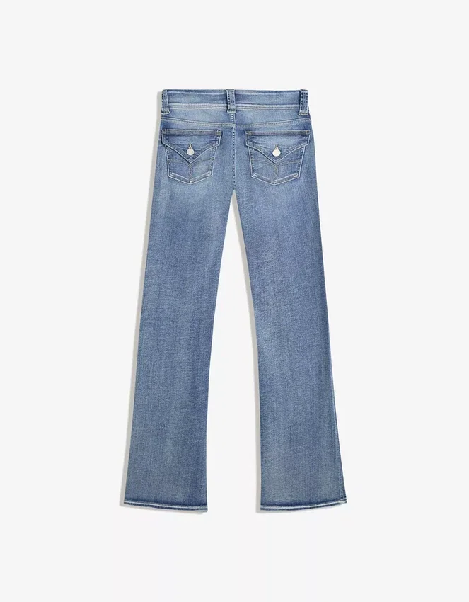 Bootcut-Jeans mit niedriger Leibhöhe und Patten Bootcut-Jeans mit niedriger Leibhöhe und Patten