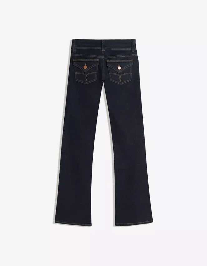 Bootcut-Jeans mit niedriger Leibhöhe und Patten Bootcut-Jeans mit niedriger Leibhöhe und Patten