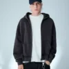 Boxy Fit Cropped Sweatshirt mit Reißverschluss – Sweatshirts und Hoodies – Herren Boxy Fit Cropped Sweatshirt mit Reißverschluss – Sweatshirts und Hoodies – Herren