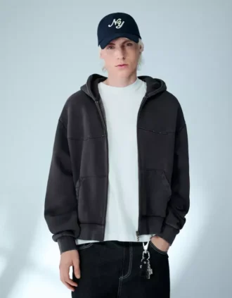 Boxy Fit Cropped Sweatshirt mit Reißverschluss – Sweatshirts und Hoodies – Herren