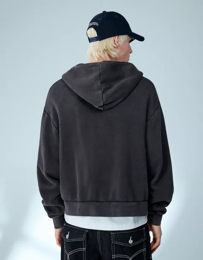 Boxy Fit Cropped Sweatshirt mit Reißverschluss – Sweatshirts und Hoodies – Herren Boxy Fit Cropped Sweatshirt mit Reißverschluss – Sweatshirts und Hoodies – Herren